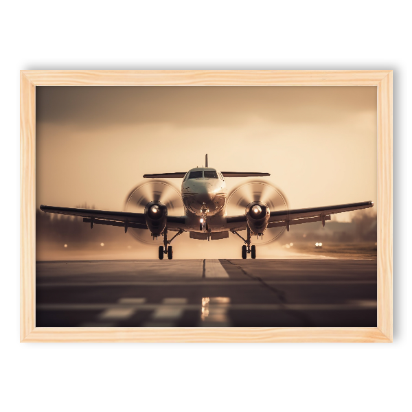 Quadro bimotor turboélice decolando