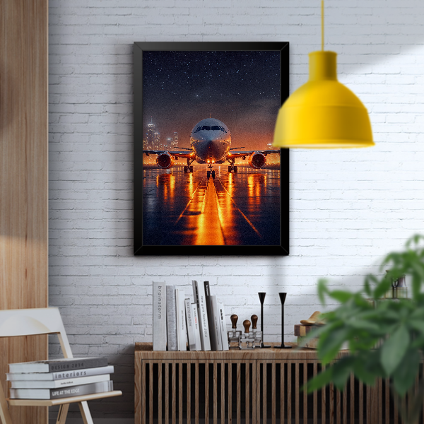 Quadro avião a noite