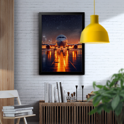 Quadro avião a noite