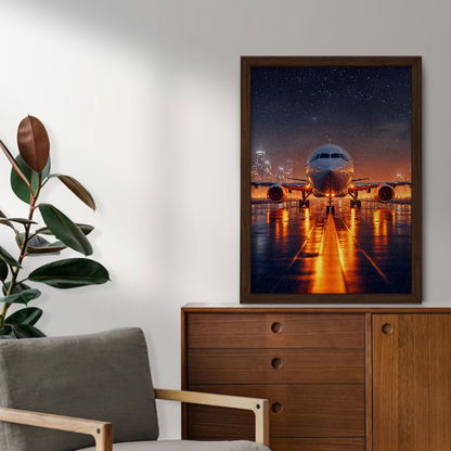 Quadro avião a noite