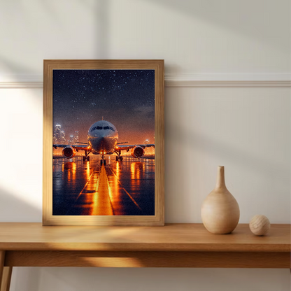 Quadro avião a noite