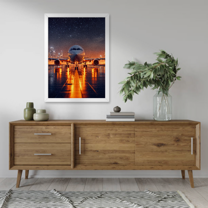 Quadro avião a noite