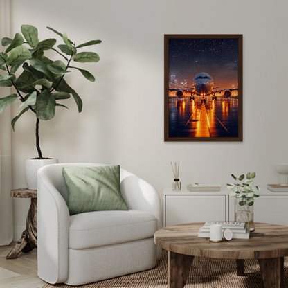 Quadro avião a noite