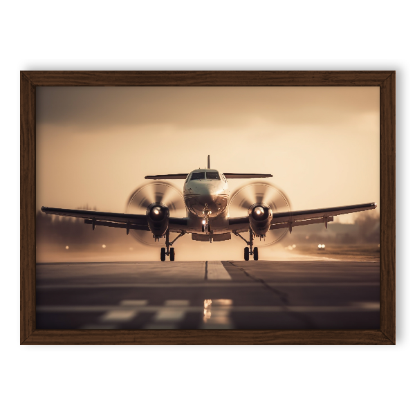 Quadro bimotor turboélice decolando